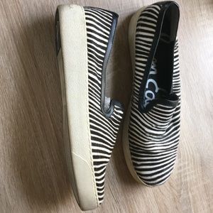 Sam Edelman faux pony hair zebra slip ons